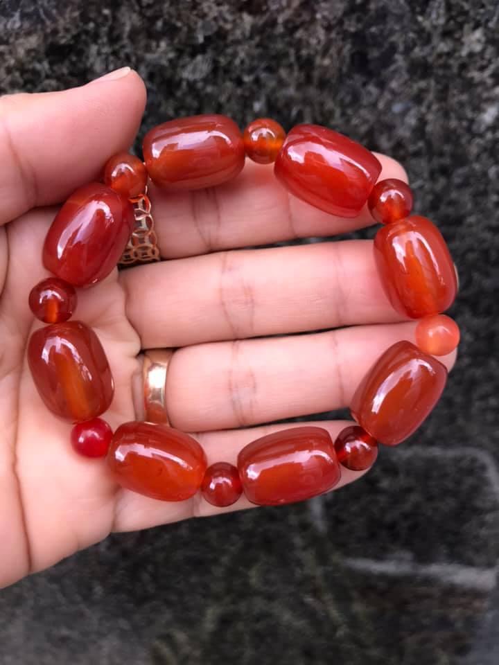 [HCM]VÒNG TAY LU THỐNG MIX HẠT TRÒN ĐÁ MÃ NÃO ĐỎ