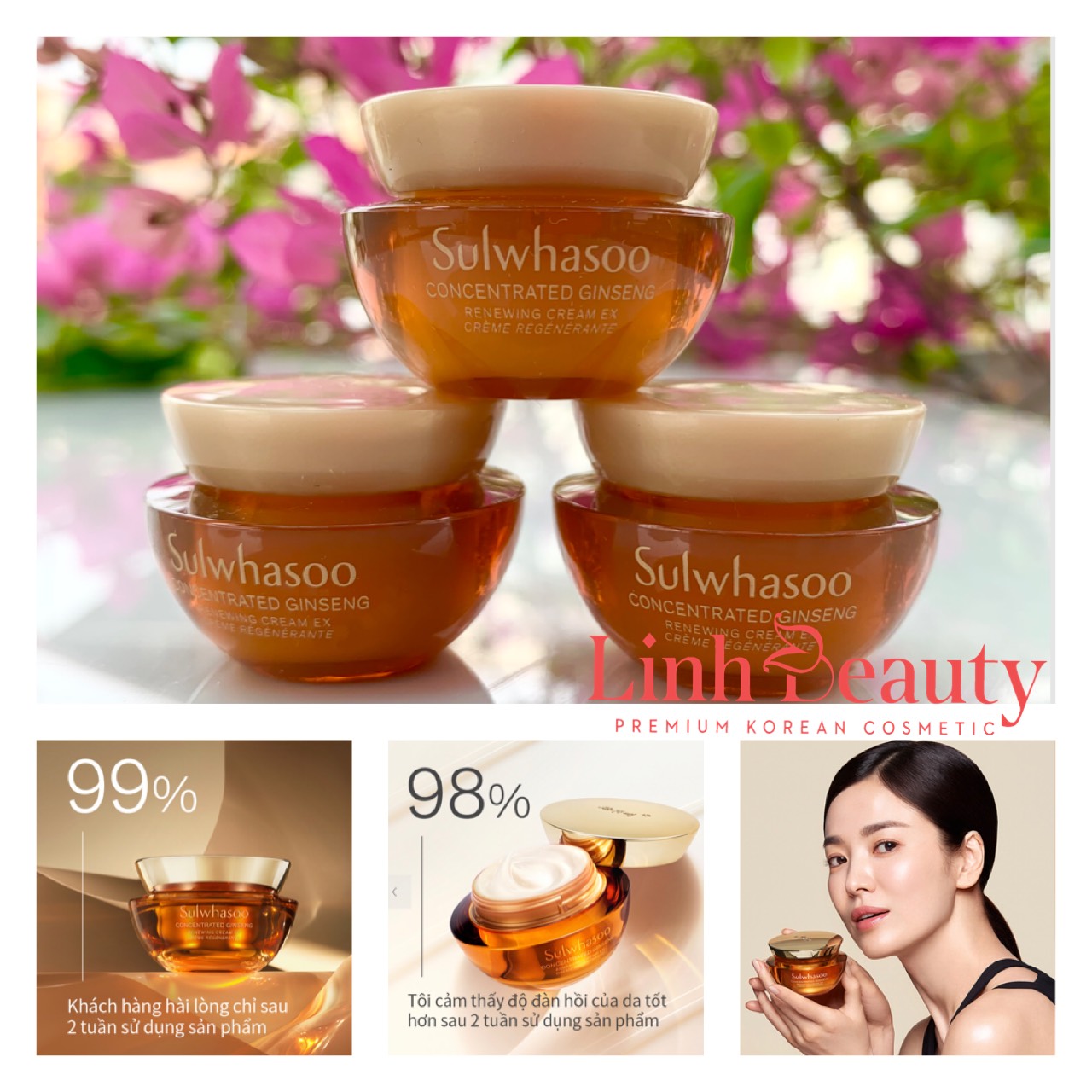 [Mẫu mới cho da hỗn hợp đến dầu] Kem nhân sâm chống lão hoá dưỡng da căng mướt đàn hồi gấp 3 lần Sulwhasoo Concentrated Ginseng Renewing Cream EX 5ml