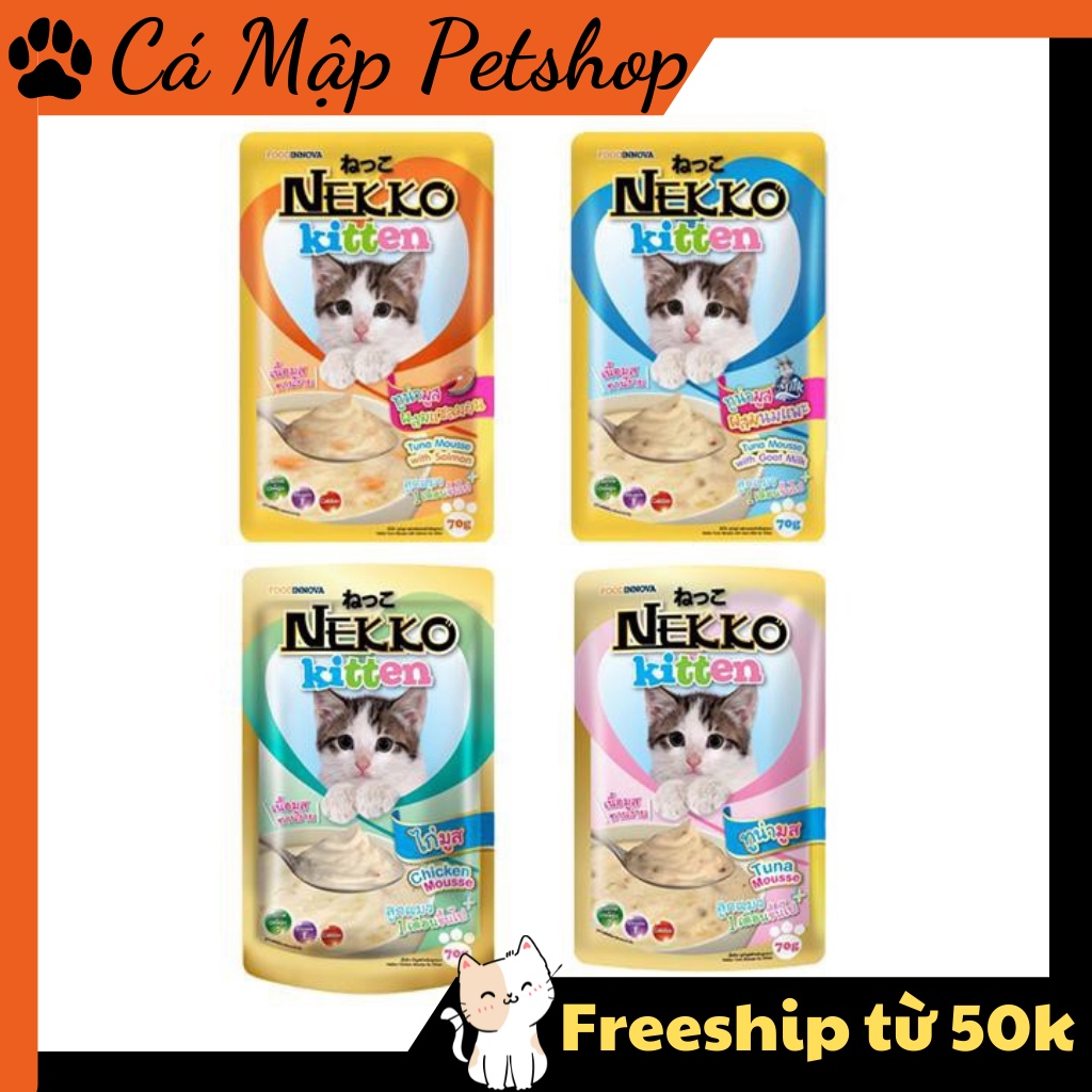 Pate cho mèo con Nekko Kitten đủ vị - Túi 70gr