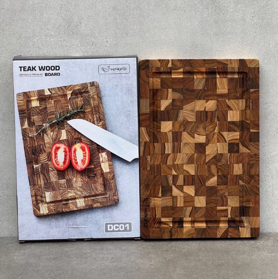 Rectangular Premium Kaiyo wood cutting board-non-dry crack, offset, termite and mildew