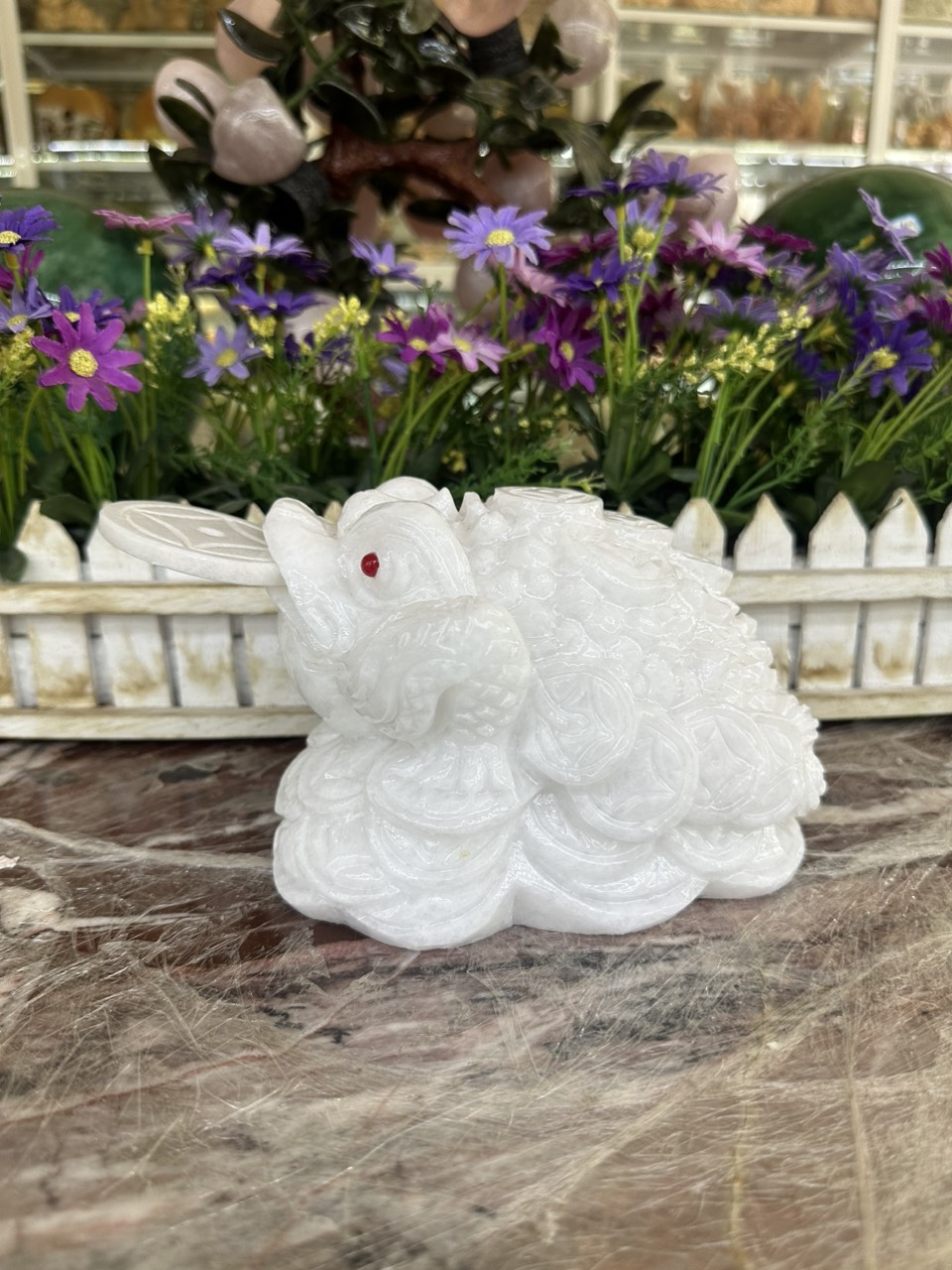 Feng Shui White Marble Money Frog, Lucky Money Toad Decorations, Ideal for Attracting Wealth
