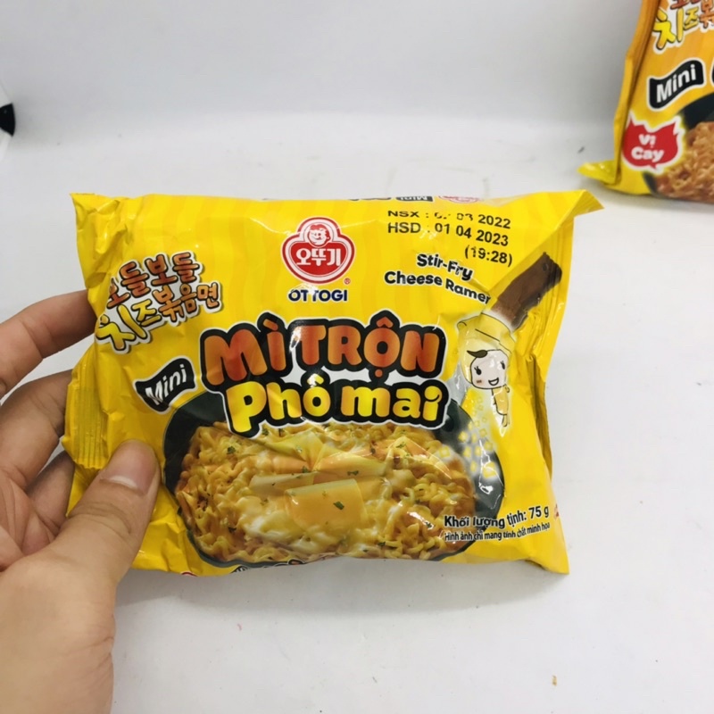 Mì trộn phô mai Ottogi gói mini 75g, 80g