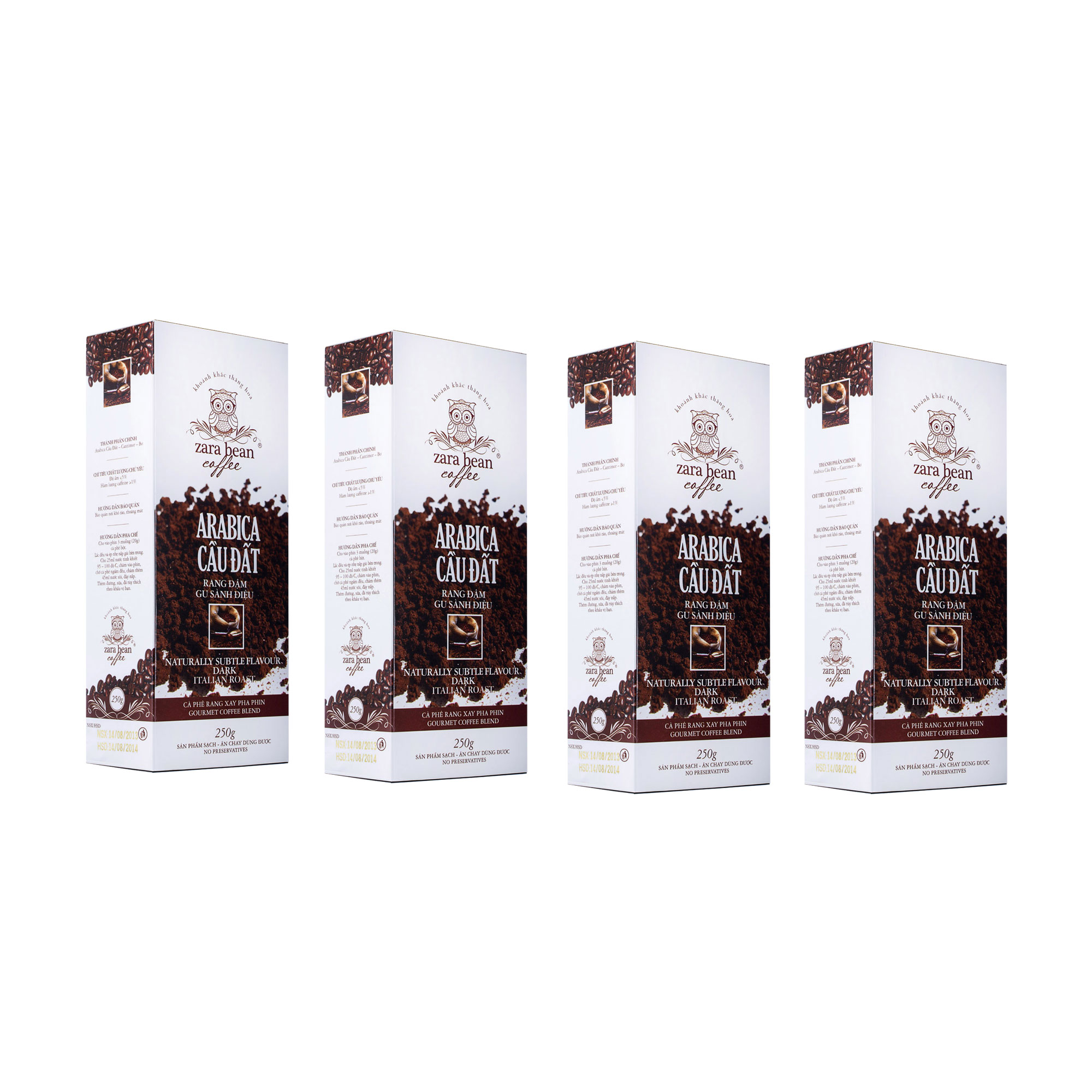 [HCM]CÀ PHÊ PHA PHIN ARABICA CẦU ĐẤT - HỘP 250G - Zara Bean Coffee