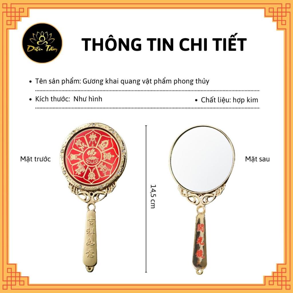 Gương khai quang chữ phật đồ phong thủy