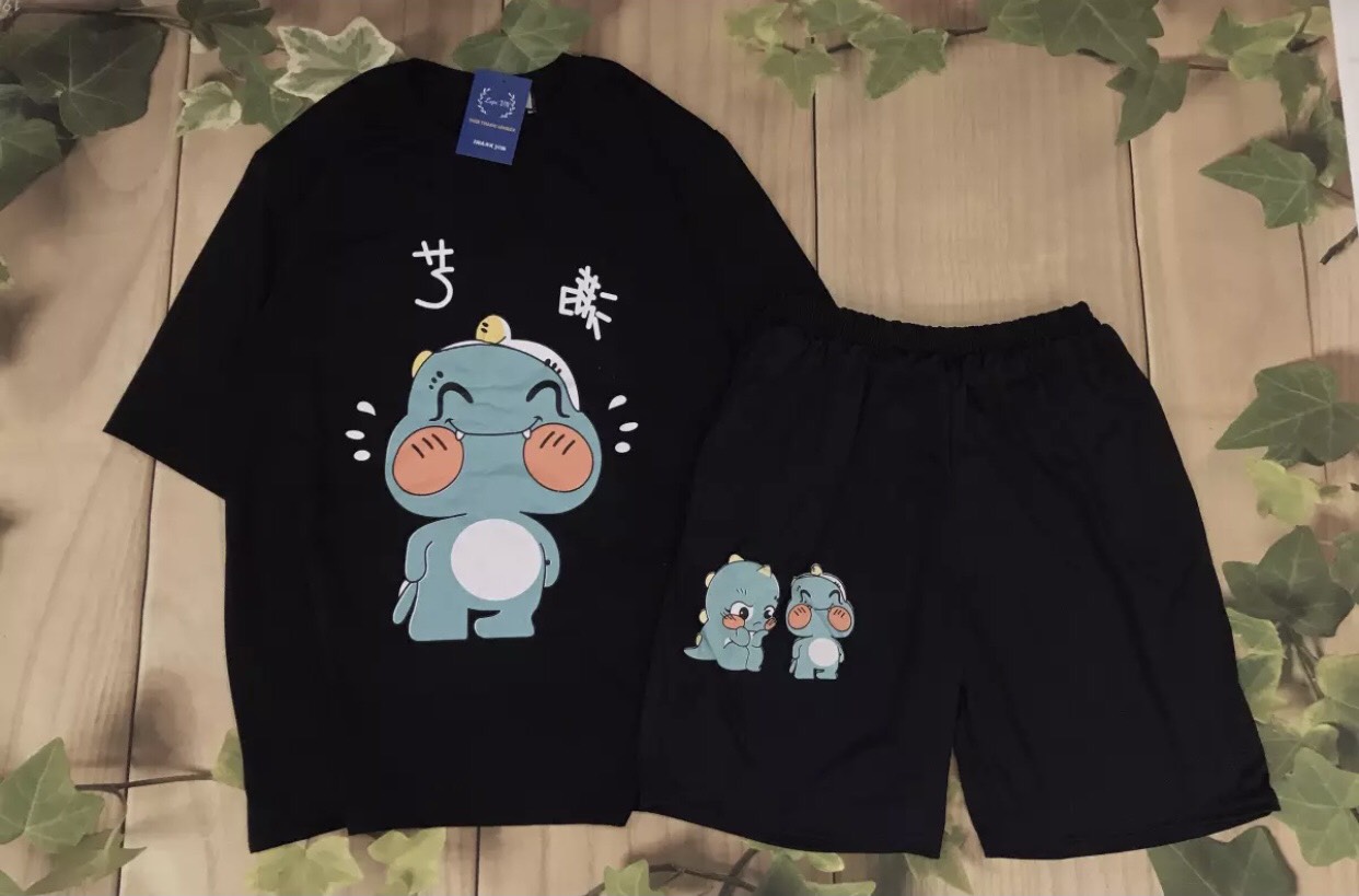 Đồ Bộ Đùi Coton Couple Khủng Long Má Hồng Bánh Bao Đáng Yêu  Đồ Bộ Nam Nữ Mặc Nhà  Freesize Dưới 70kg Đồ Bộ Hoạt Hình Cute TTSLB0039