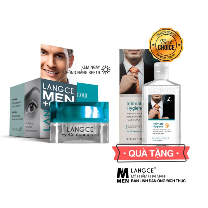 Kem Ngừa Thâm Quầng Mắt, Bọng Mắt - 6ml Kem Ngày cho Nam TẶNG Gel Vệ Sinh Vùng Kín Nam 100ml LANGCE giá rẻ