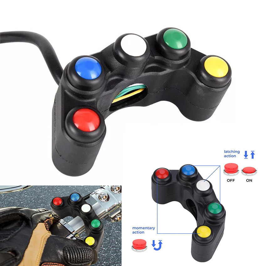 Cùm công tắc 5 nút gắn ghi đông 22mm
