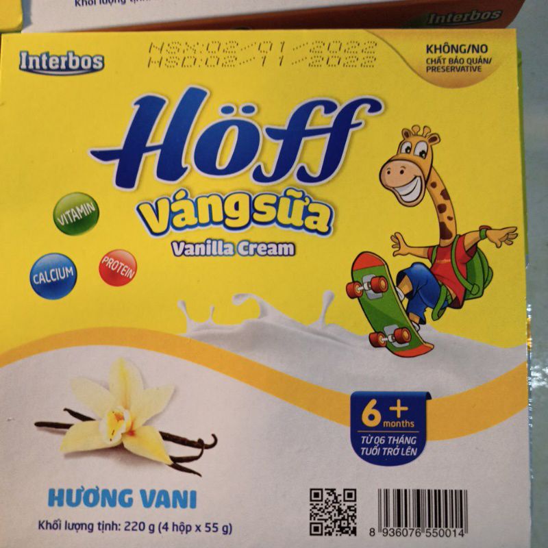 VÁNG SỮA HOFF VỊ VANI/ HẠT DẺ 100G, VIỆT NAM SX