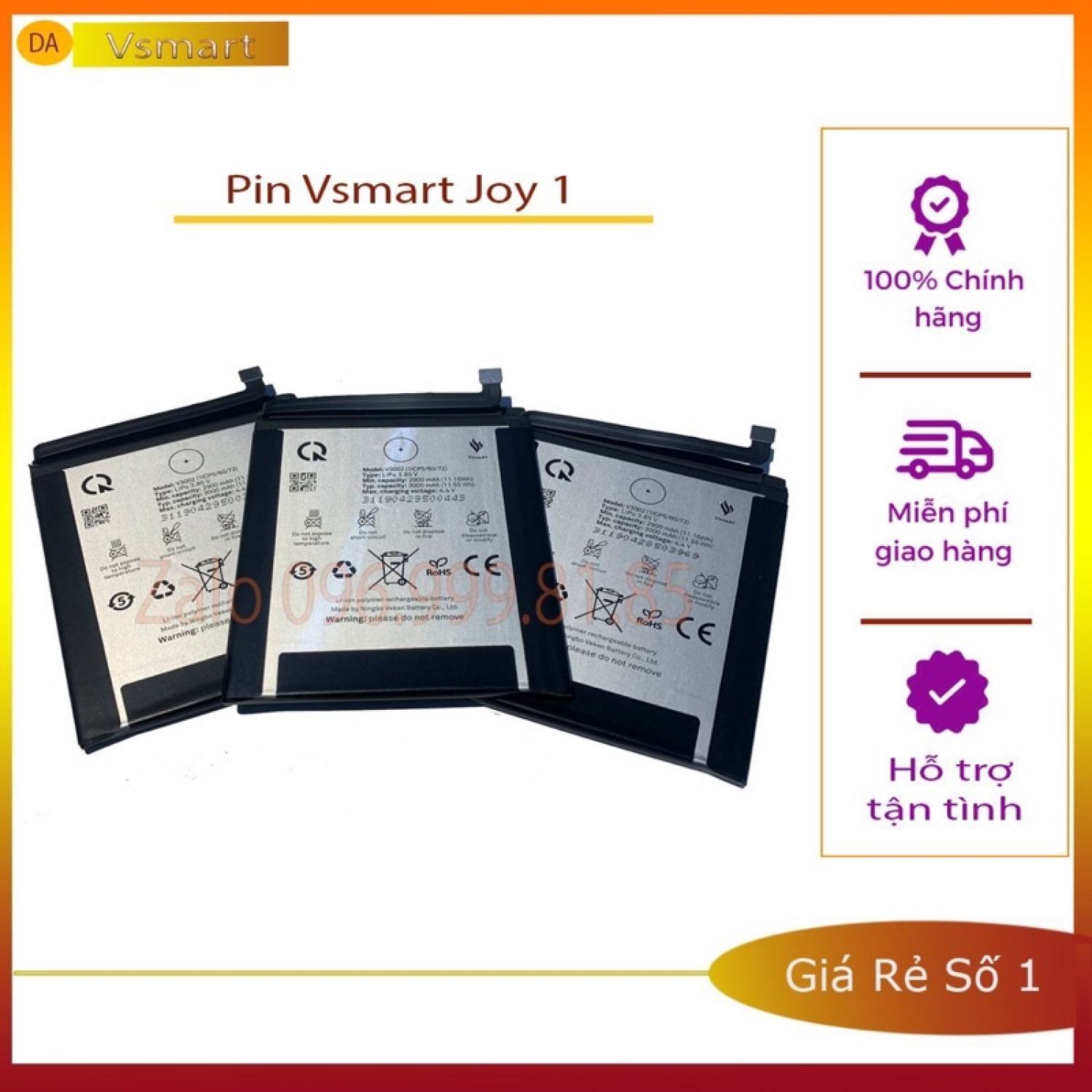 Pin Vsmart Joy 1 Zin New Chính hãng (Freeship )