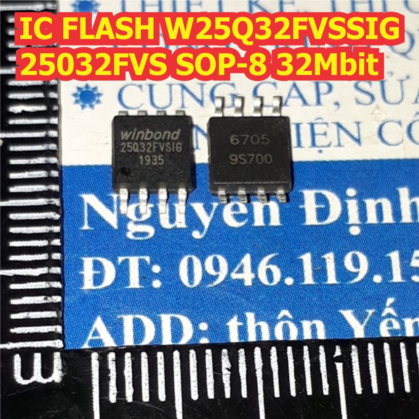 2 con ic nhớ flash w25q32fvsig 25q32 sop-8 dung lượng 32mbit 4mbyte kde1502