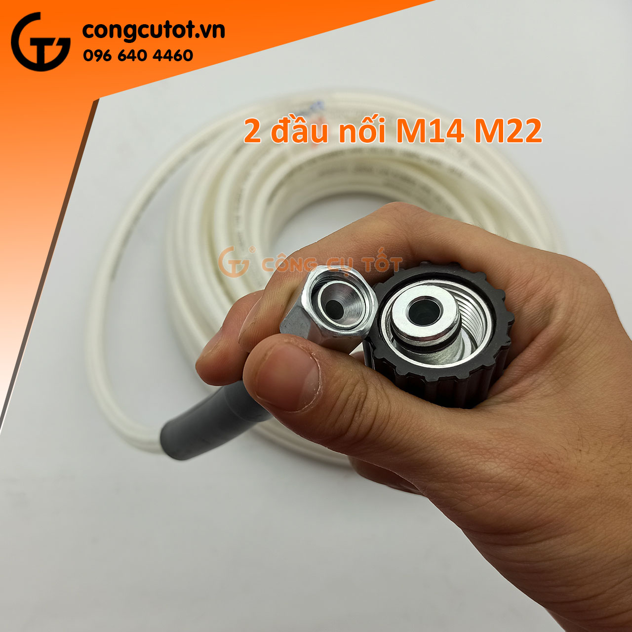 Dây rửa xe áp lực ren 22mm-14mm
