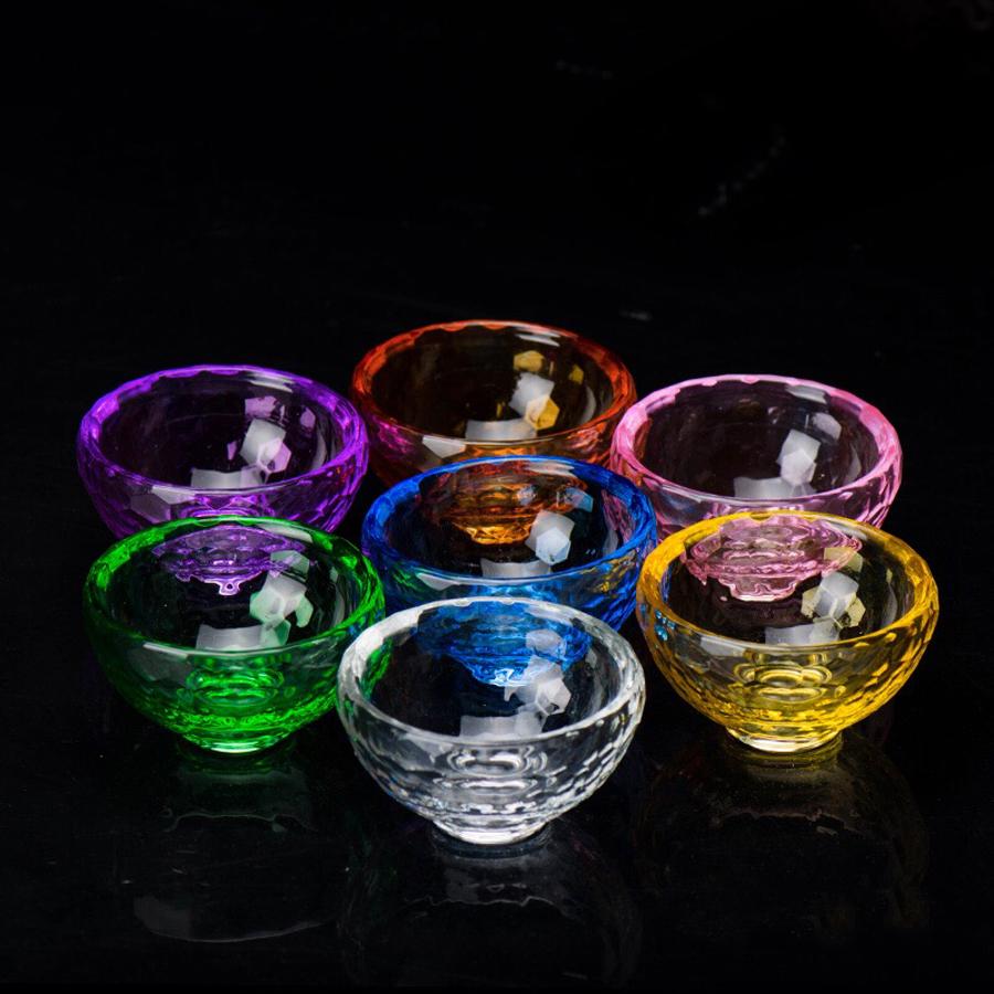 Chén cúng thủy tinh 7 màu 6cm ( Bộ 7c 7 màu)