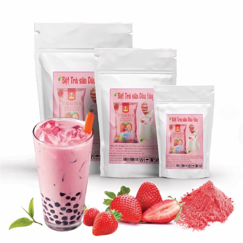 {BÁN RẺ NHẬN 5 SAO} 200gr BỘT TRÀ SỮA DÂU
