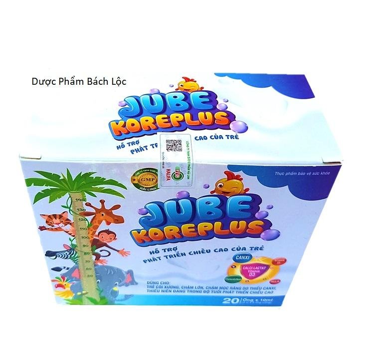 Siro Hỗ Trợ Phát Triển Chiều Cao Jube Koreplus- bổ sung canxi, Vitamin D3 giúp phát triển chiều cao ở trẻ, giảm loãng xương ở người lớn- Hộp 20 ống