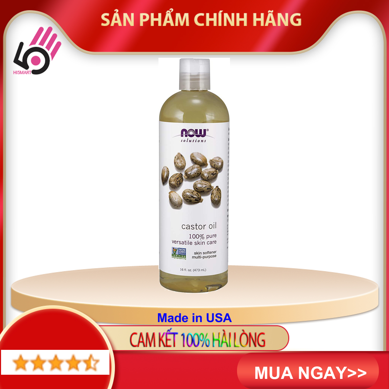 [HCM]Now Solutions Castor Oil (473 ml) Dầu castor Mỹ