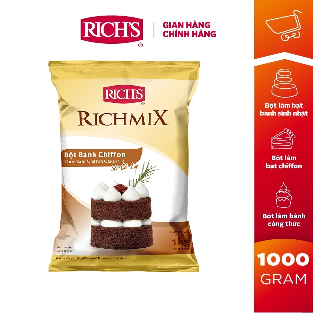 Bột Bánh Chiffon Sô-cô-la  Richmix Túi 1Kg [20411]