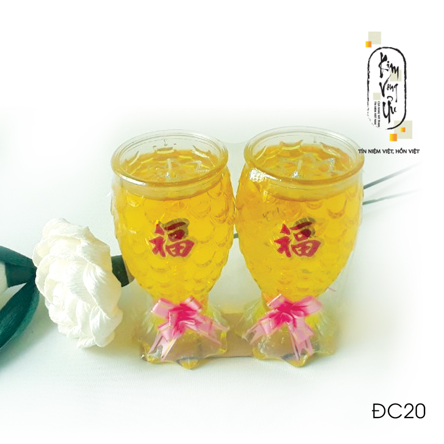 Đèn cầy ly cúng Cá Lớn ĐC20 cao 13.5 cm (Giá một cặp)