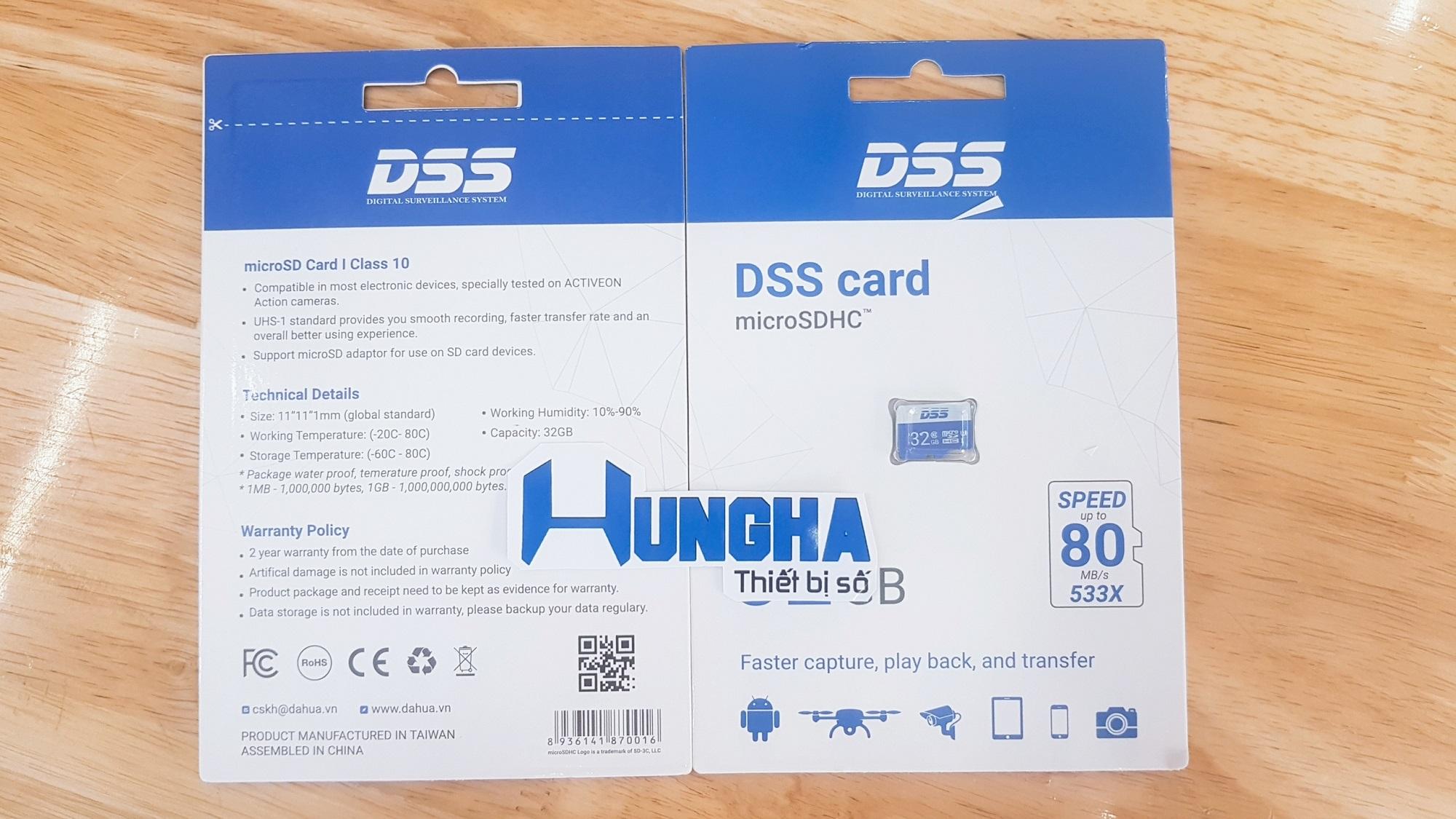 Thẻ nhớ chuyên dụng cho Camera  DSS Card Class 10  32GB