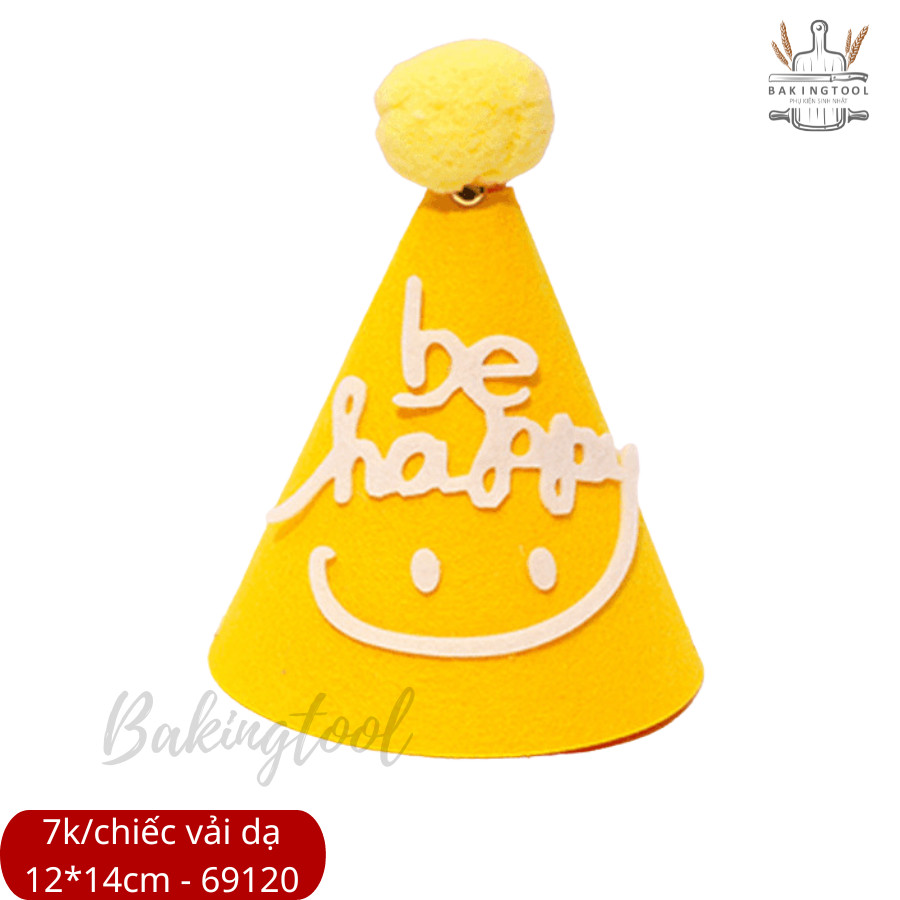 MŨ VẢI SINH NHẬT PHONG CÁCH HÀN QUỐC (12*14cm)