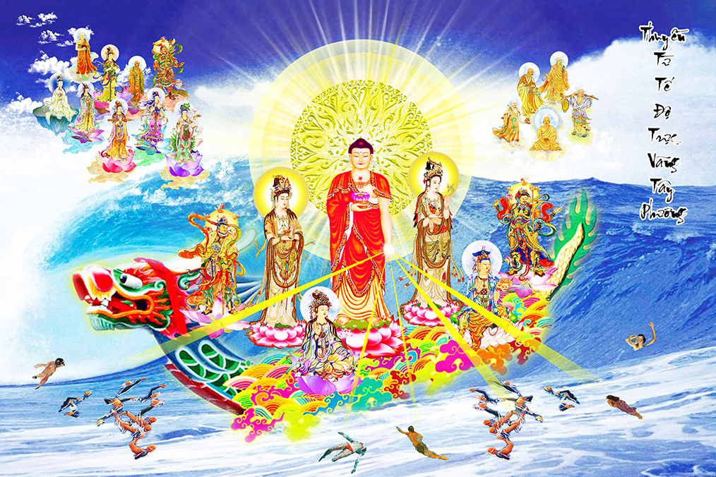 Tranh Phật Thuyền Bát Nhã 1 kèm khng