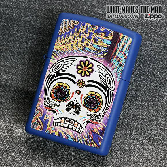 Bật lửa zippo 28470 - Bật lửa zippo Day Of The Dead Royal Blue Matte