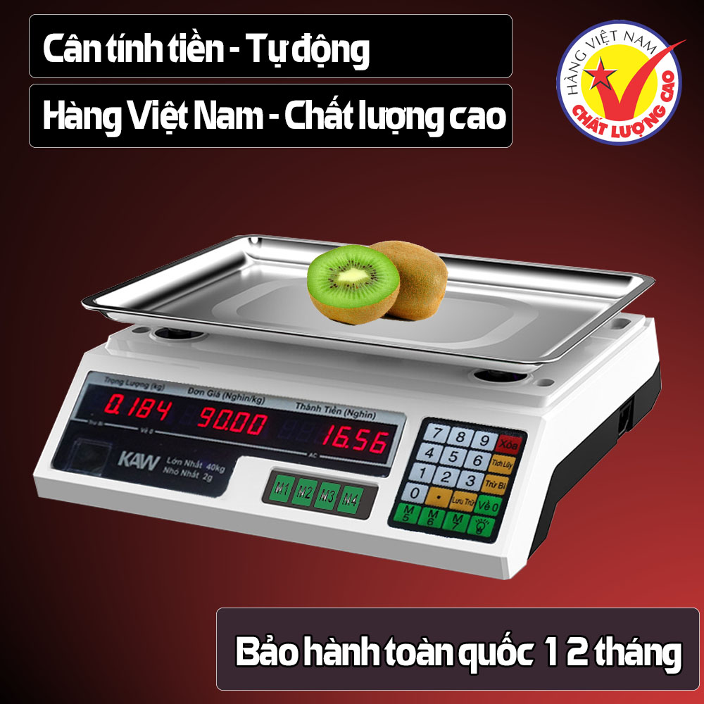 Can dien tu tính tiền Kaw, hàng tiện ích thông minh, đồ dùng bếp - Cân Điện Tử Tính Tiền CHO KẾT QUẢ CHÍNH XÁC TUYỆT ĐỐI, Bảo hành 1 năm 1 đổi 1 Hãng phân phối chính thức