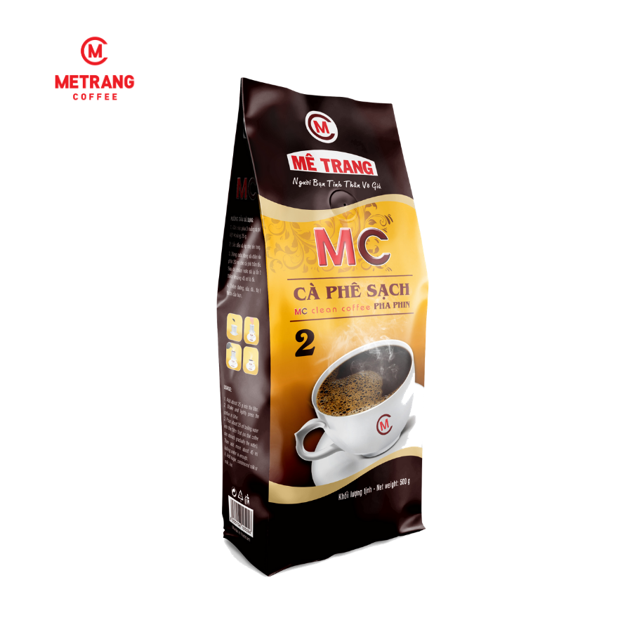 Cà Phê Sạch MC2 - Mê Trang - túi bột 500g - cà phê nguyên chất - pha phin