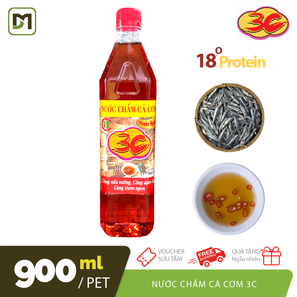 Nước chấm cá cơm 3c chai 900ml 18 protein
