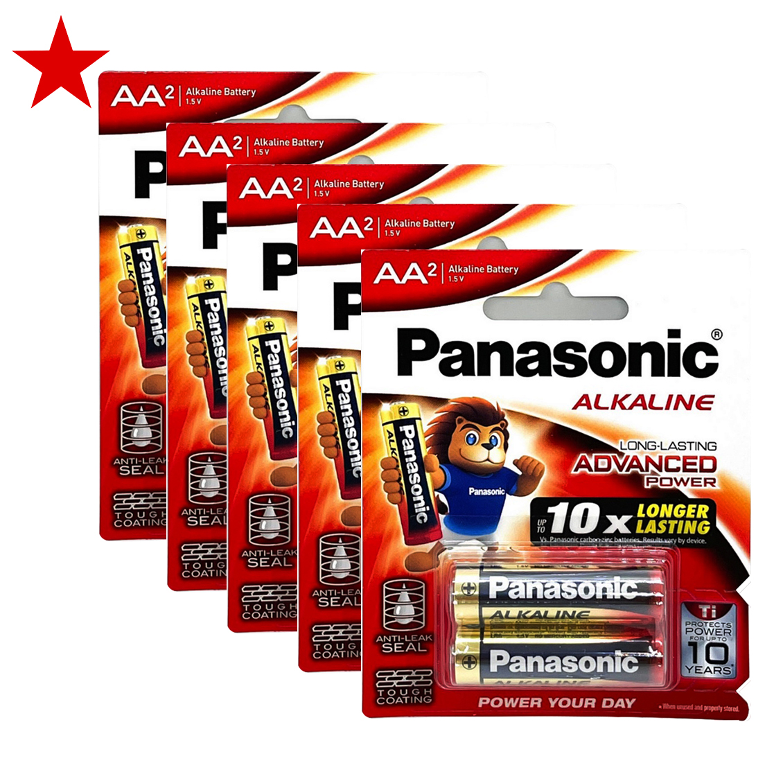 Combo 5 vỉ pin AA Panasonic Alkaline (1 vỉ 2 viên)