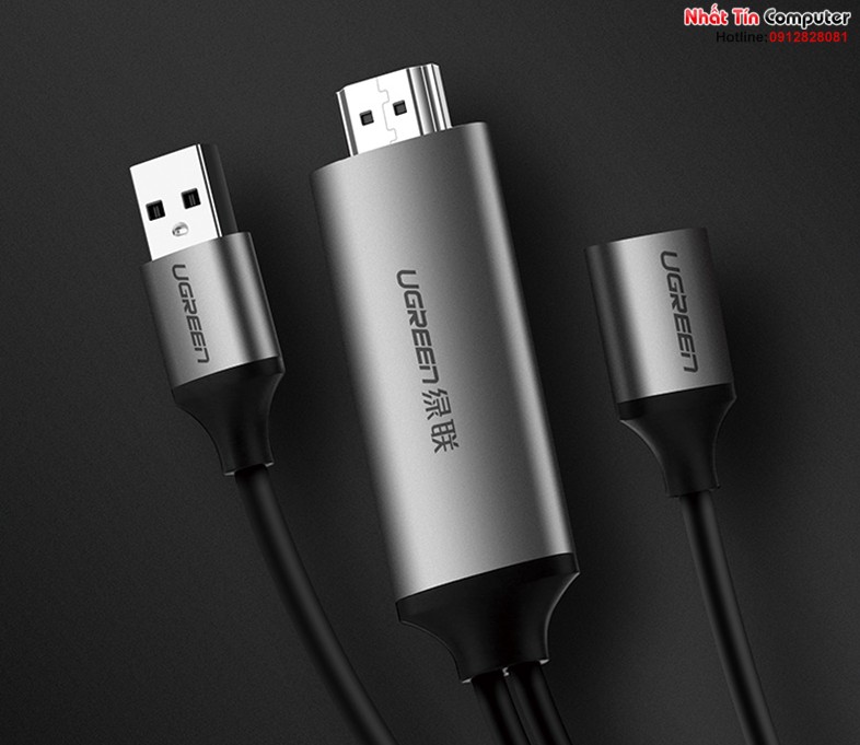Cáp chuyển đổi USB Micro, Lightning, Type-C sang HDMI Ugreen 50291 Chính Hãng