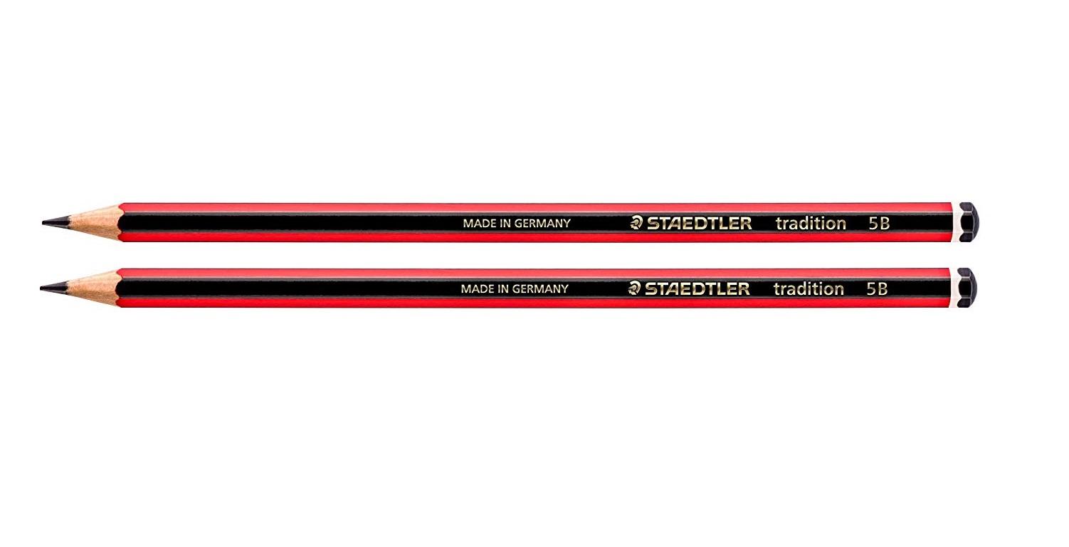 Vỉ 2 cây bút chì sọc đỏ đen STAEDTLER TRADITION 110 (HB, B, 2B, 3B, 4B, 5B, 6B)