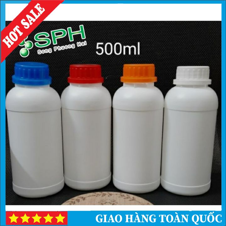 Combo 10 chai nhựa trắng 500ml nắp vặn to hdpe giá tốt