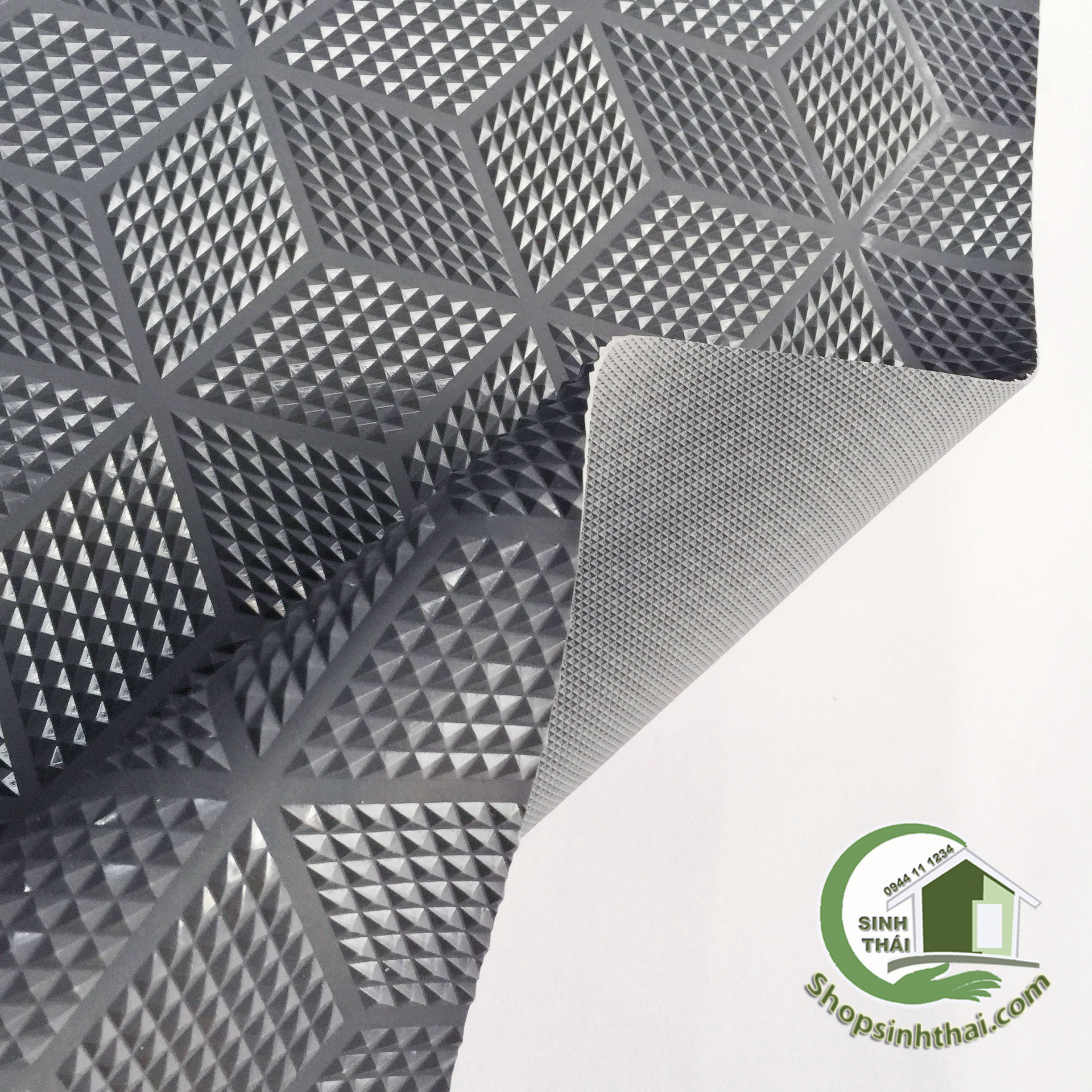 Thảm nhựa kim cương màu xám [ 50cm x khổ 90cm ] chống trơn trượt dùng cho toillet, bể bơi
