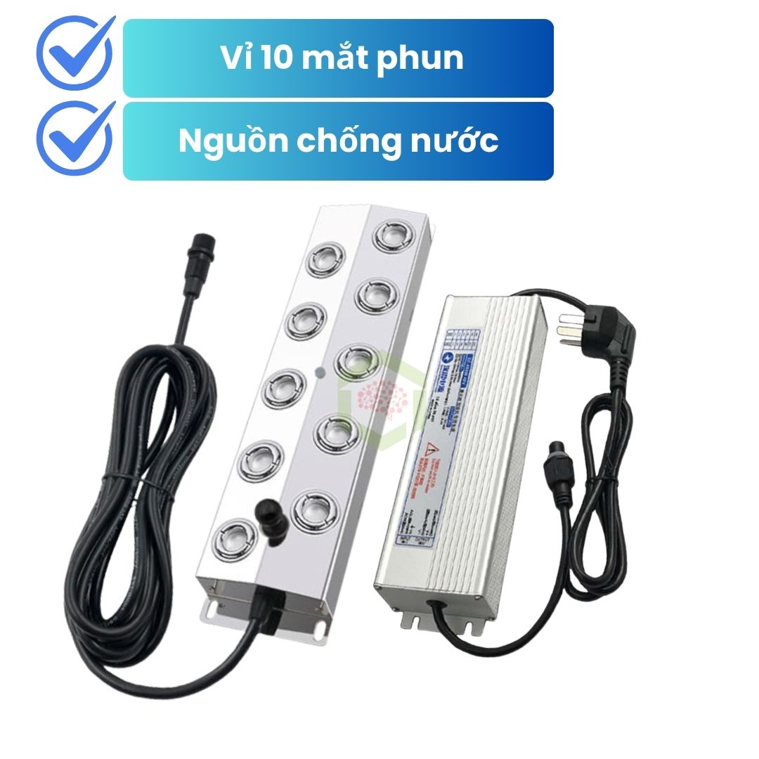 Vỉ phun sương siêu âm 10 mắt phun