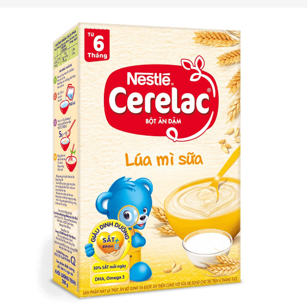 Bột ăn dặm Nestle Cerelac cho bé từ 6 tháng trở lên