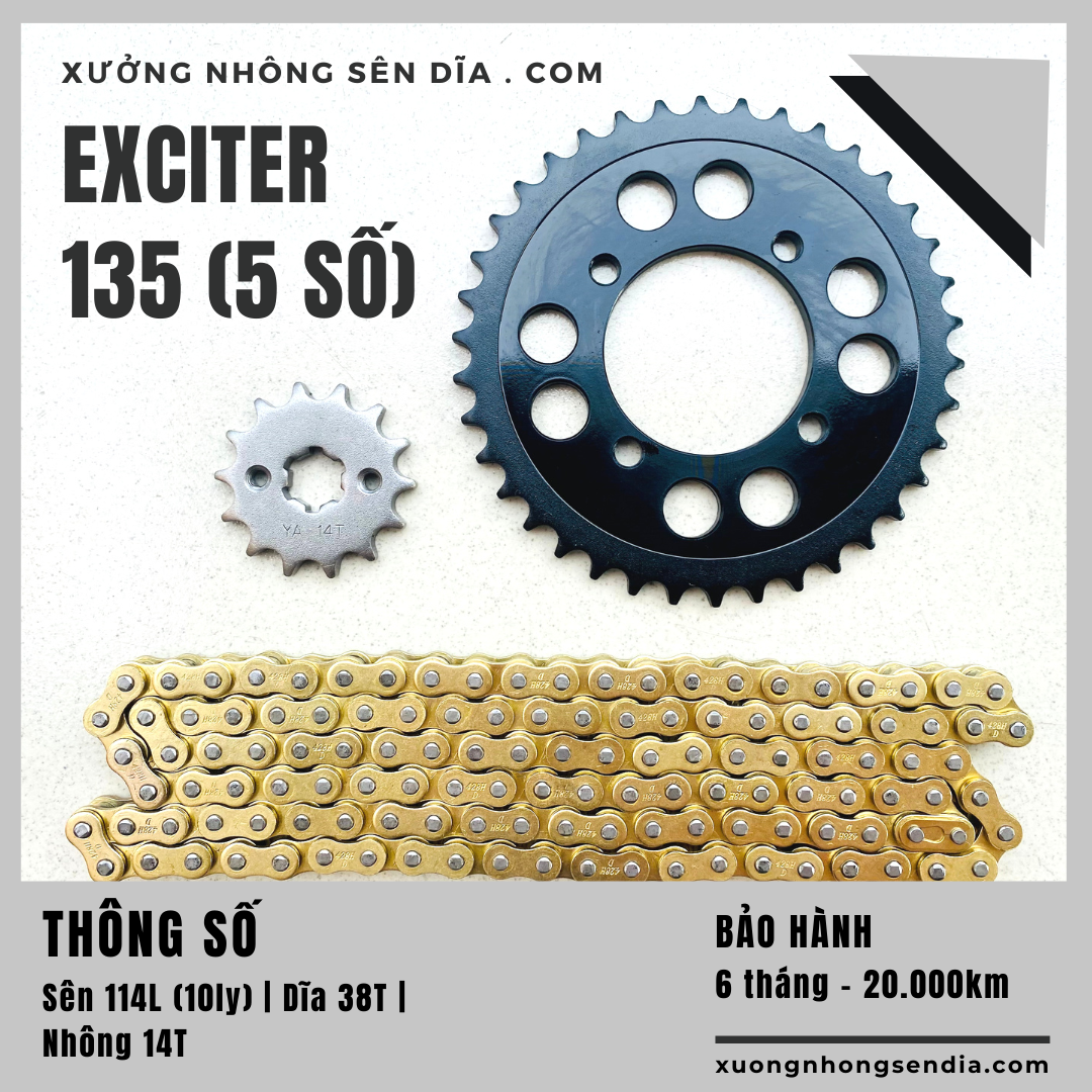 [FreeshipMAX] [HCM]NHÔNG SÊN DĨA EXCITER 135 VÀNG