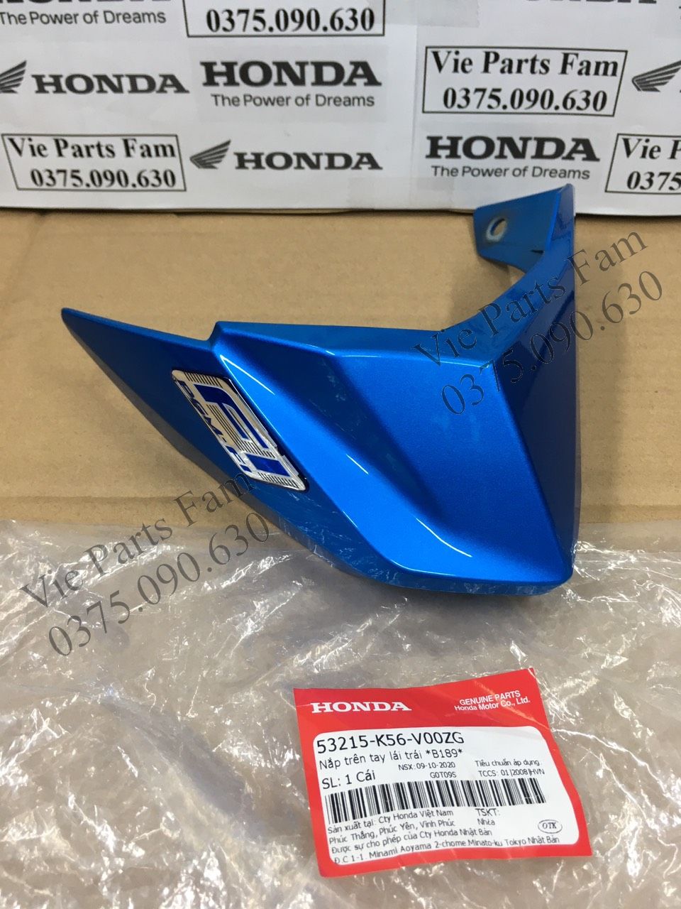 Full màu nắp trên tay lái-tai thỏ trái/phải winner v1, winner đời đầu, chính hiệu honda motor vn