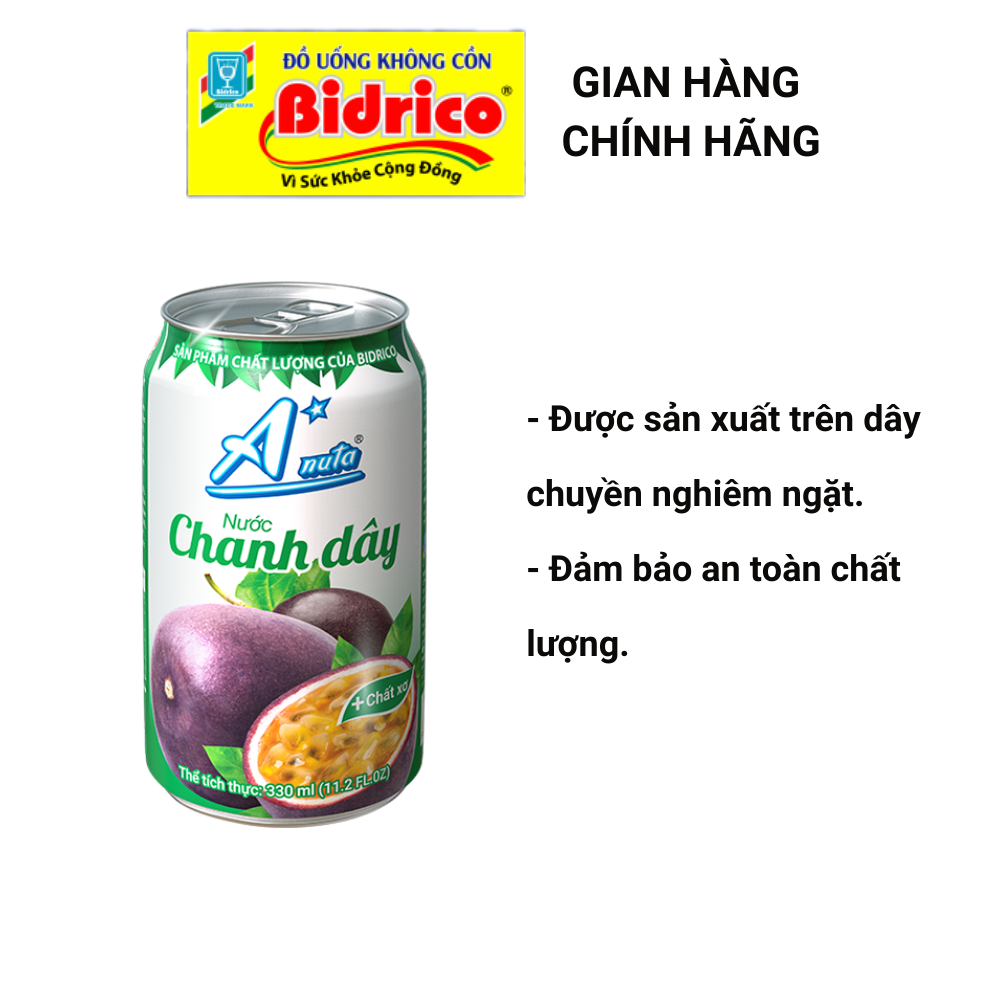 Nước Chanh Dây A*nuta ( Khay 24 lon 330ml ) - Sản phẩm của Bidrico