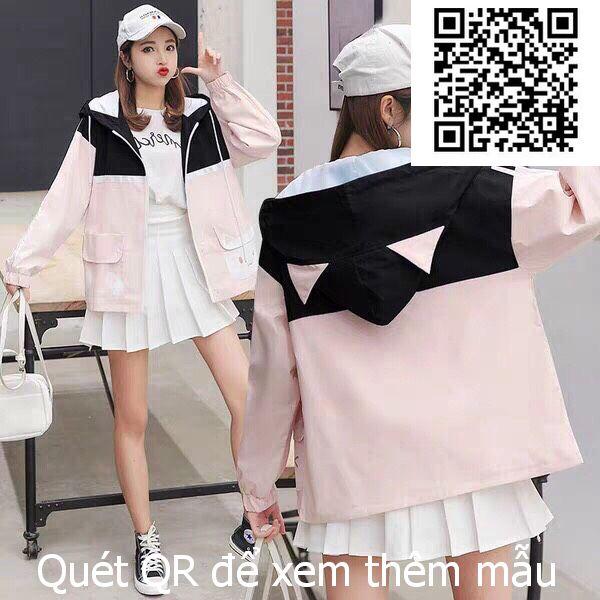 Áo khoác dù tai mèo dễ thương