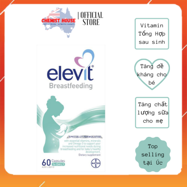 [Hàng Chuẩn ÚC] Elevit Breastfeeding Multivitamin - Viên uống lợi sữa cho Mẹ sau sinh 60 viên nhập khẩu