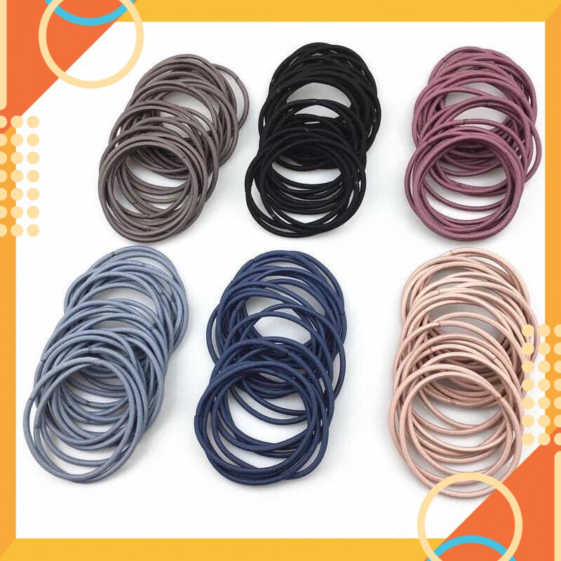 (HCM)Set 100 chun cột tóc trơn nhiều màu cho bé gái