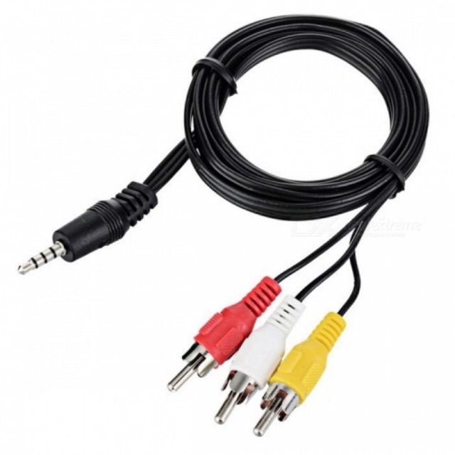 Dây loa đầu 3,5mm ra 3 đầu av (1,5m