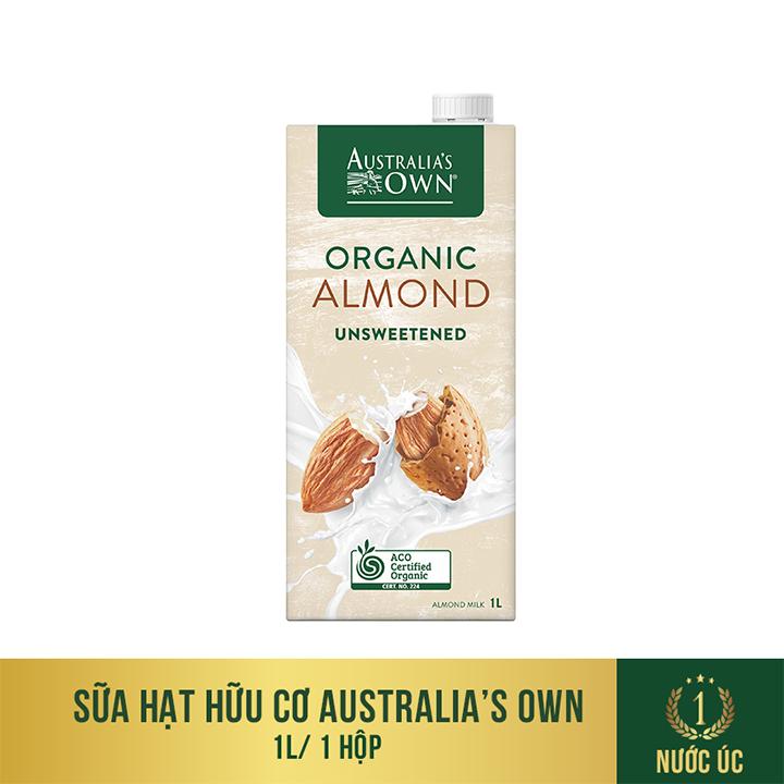 Sữa hạt Hạnh Nhân Hữu Cơ Australia s Own Organic tách ngọt 1L, không đường