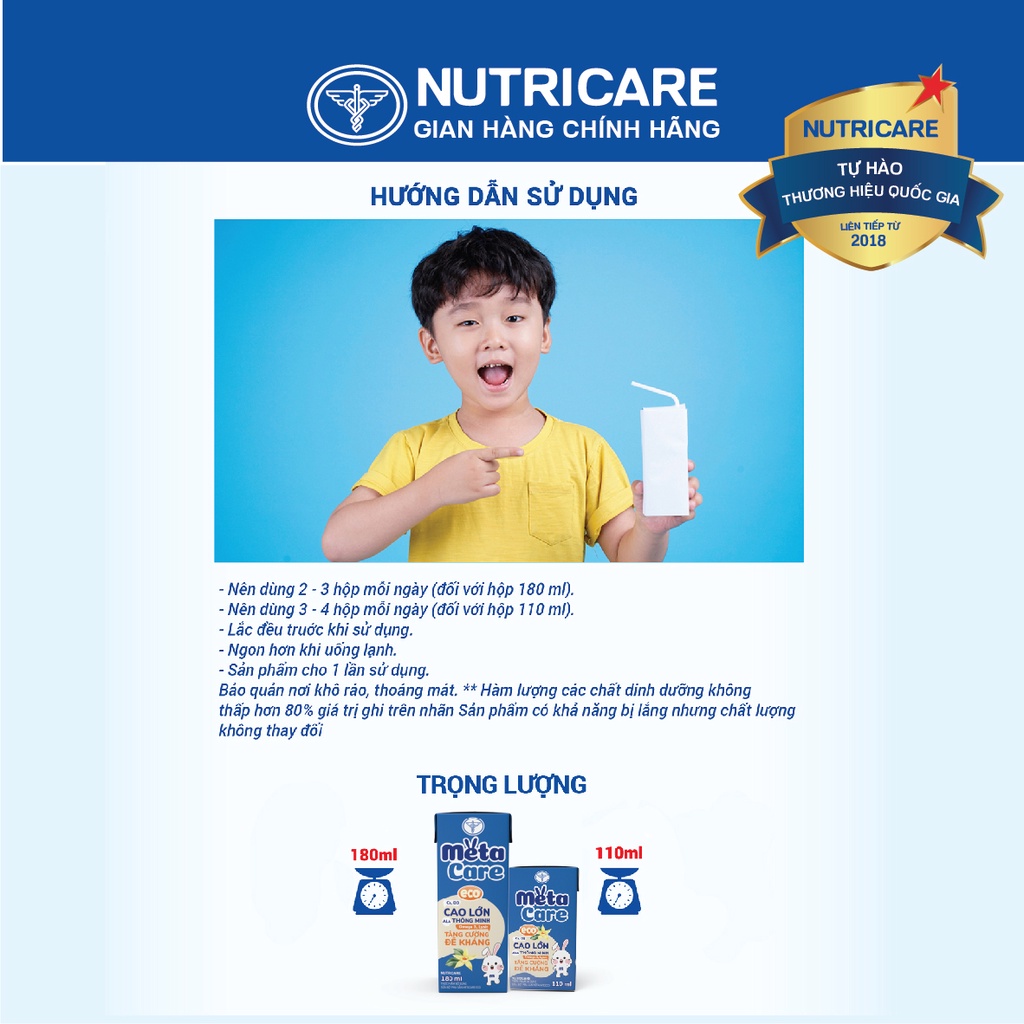 Sữa bột pha sẵn Metacare 110ml (thùng 48) hộp Date mới nhất