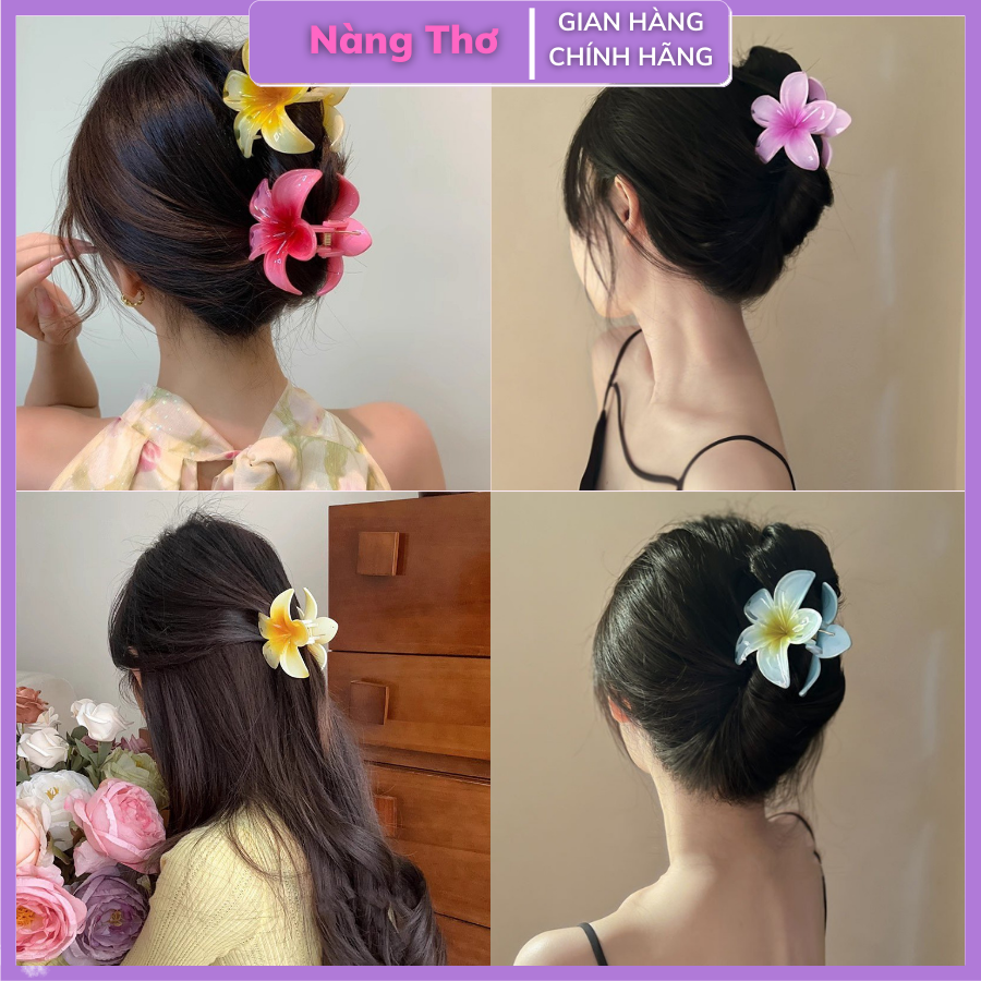 Kẹp Tóc Hoa Sứ Nhiều Màu Sắc Thời Trang Đi Biển Phong Cách Hàn Quốc