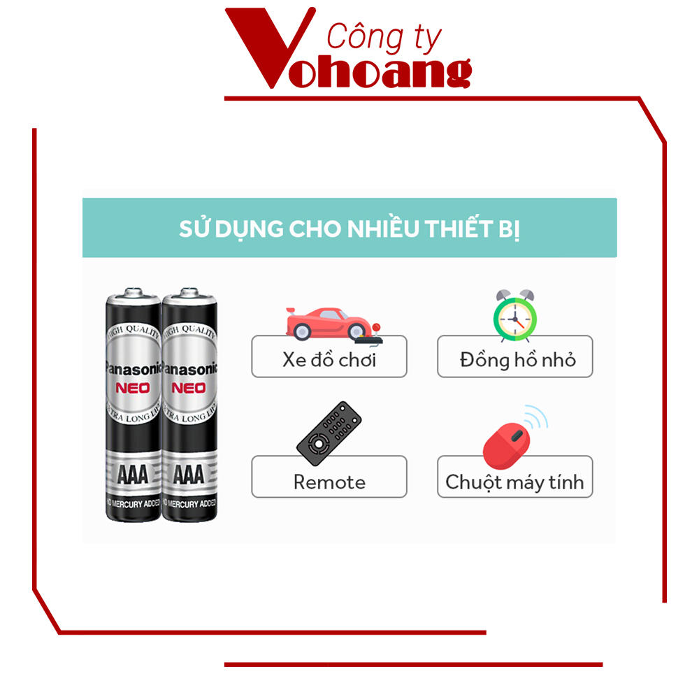 Bộ 10 pin AAA Panasonic R03NT không chảy nước dùng cho remote tivi, remote quạt, máy đĩa CD, v.v...
