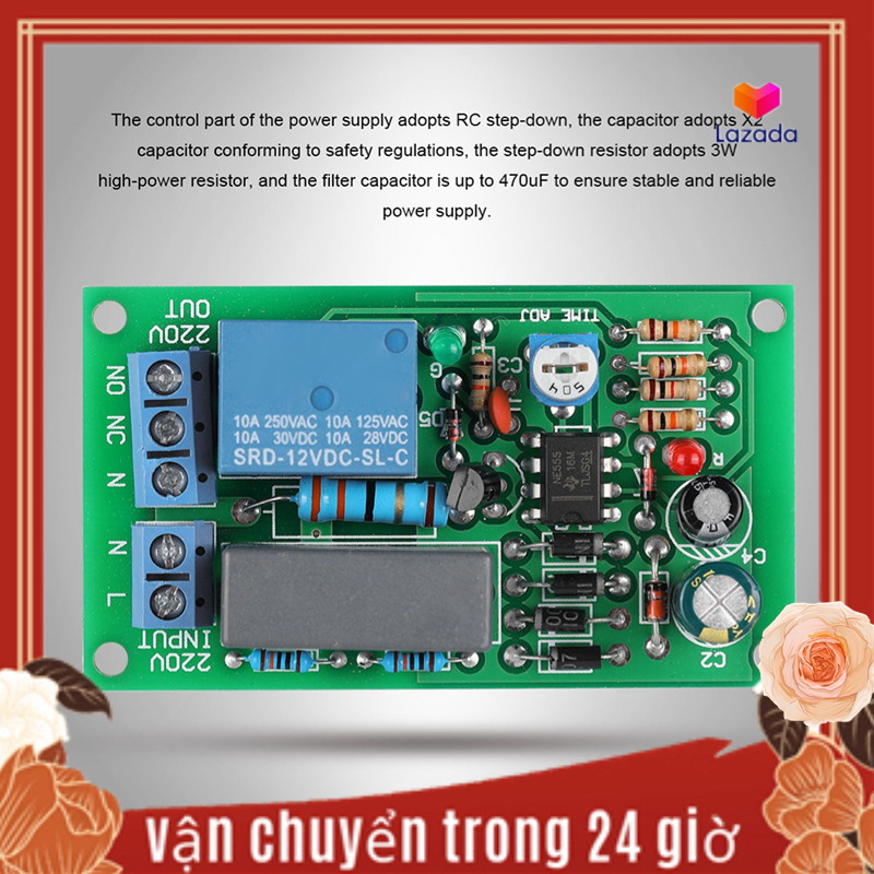 220V Relay Board Timer Relay Delay Switch Module Input/Output Delay Off Switch Module