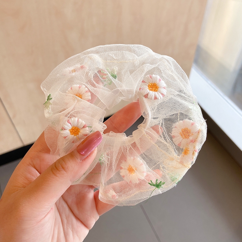 Dây Cột Tóc Họa Tiết Thêu Đáng Yêu Cho Bé Gái
