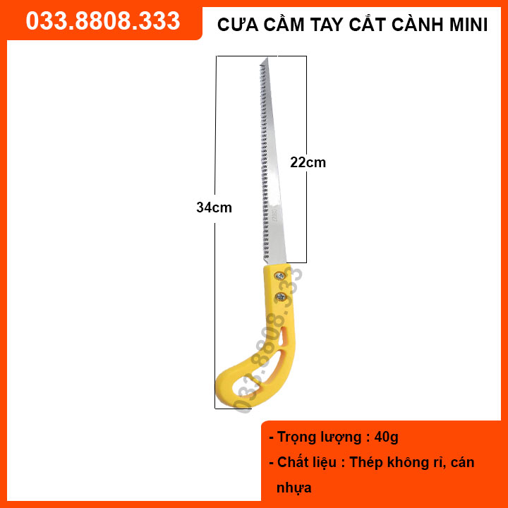 [Rẻ vô địch] Cưa cầm tay cắt cành mini cán nhựa (cắt cành trong vị trí hẹp)