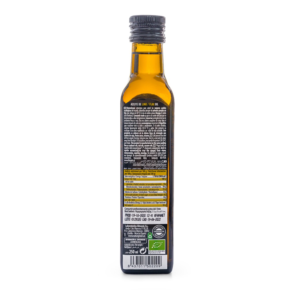 Dầu Hạt Lanh Hữu Cơ Naturgreen (250ml)